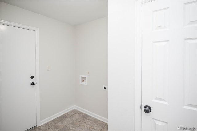 washroom featuring hookup for a washing machine and electric dryer hookup