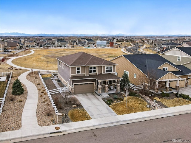 drone / aerial view with a residential view