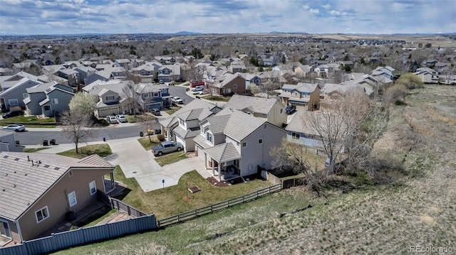bird's eye view featuring a residential view