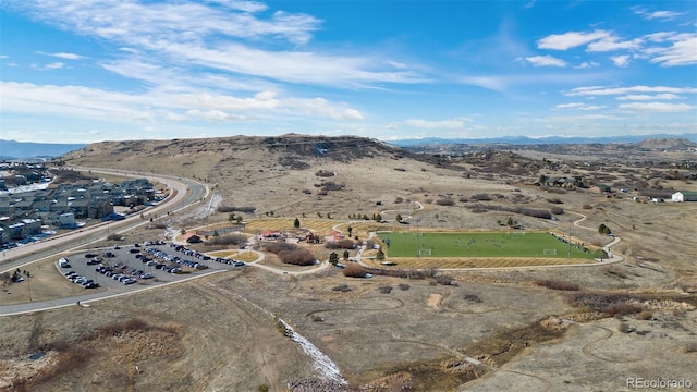 bird's eye view featuring a mountain view