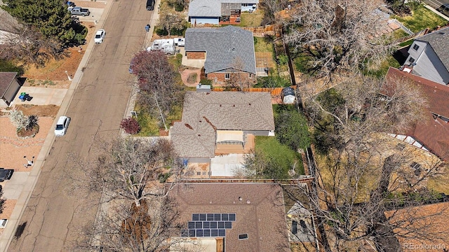 bird's eye view with a residential view