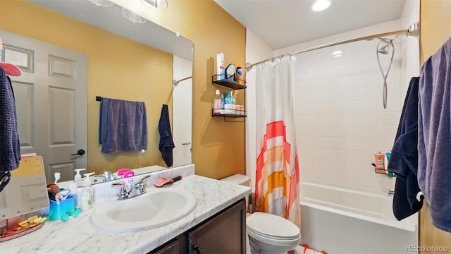 6207 Kildare Dr, Colorado Springs, CO 80927 - full bath with toilet, vanity, and shower / tub combo