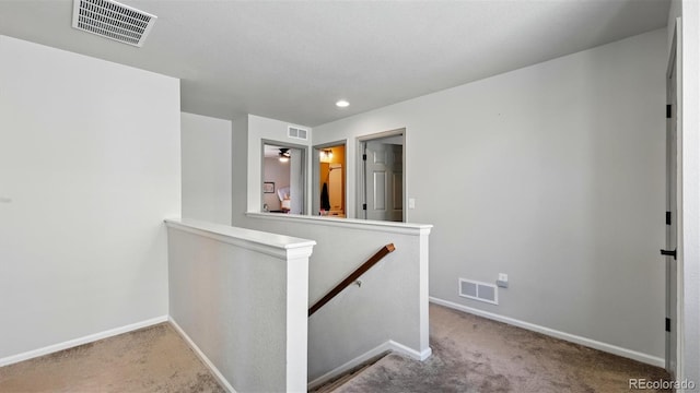 6207 Kildare Dr, Colorado Springs, CO 80927 - corridor with an upstairs landing, carpet, baseboards, and recessed lighting
