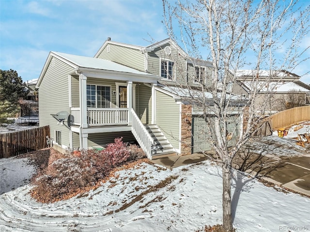 view of front of house with covered porch