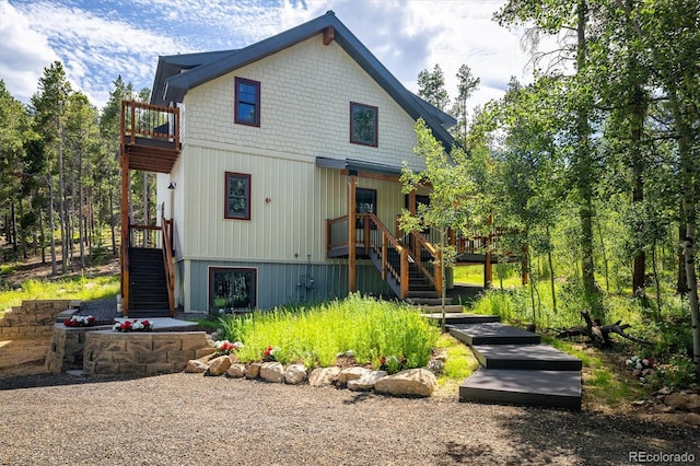713 Rudi Ln, Golden, CO 80403 - rear view of house with stairs and a balcony