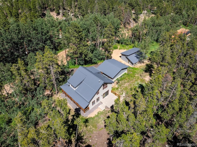 713 Rudi Ln, Golden, CO 80403 - aerial view of property and surrounding area featuring a forest