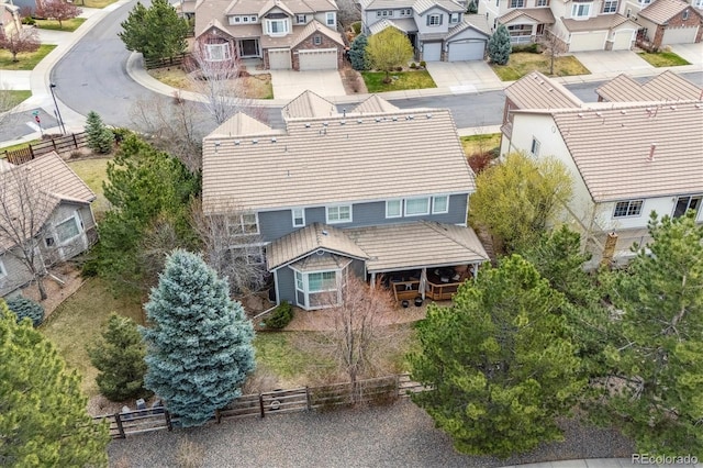 aerial view featuring a residential view
