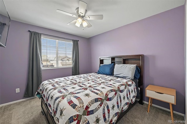 1899 Woodpark Dr, Colorado Springs, CO 80951 - bedroom with carpet flooring, baseboards, and a ceiling fan