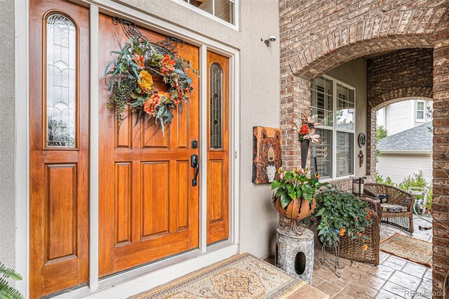 property entrance with a porch