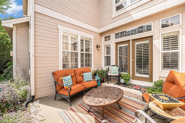 view of patio with an outdoor hangout area