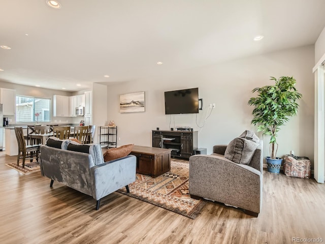 living room featuring light hardwood / wood-style floors