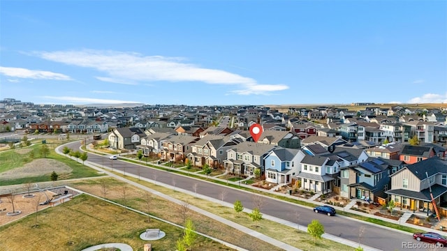 bird's eye view with a residential view