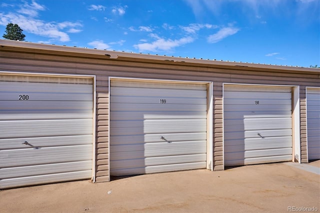 garage with wooden walls