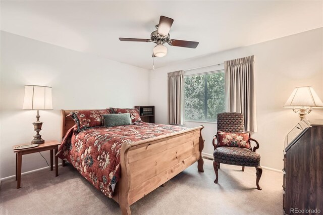 13934 W Warren Dr, Lakewood, CO 80228 - bedroom with carpet and a ceiling fan