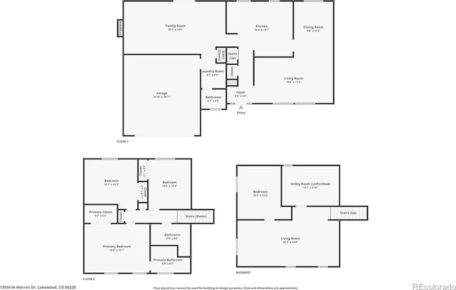 13934 W Warren Dr, Lakewood, CO 80228 - view of property floor plan