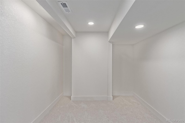 interior space with light colored carpet