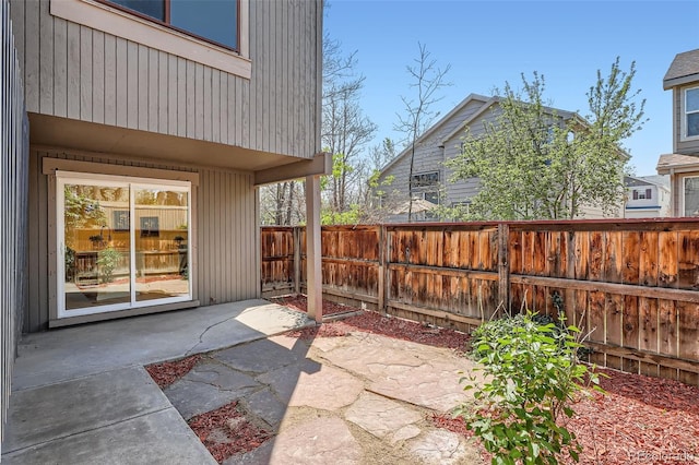 view of patio featuring a fenced backyard