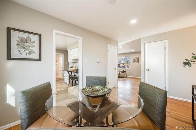 dining area featuring light hardwood / wood-style flooring