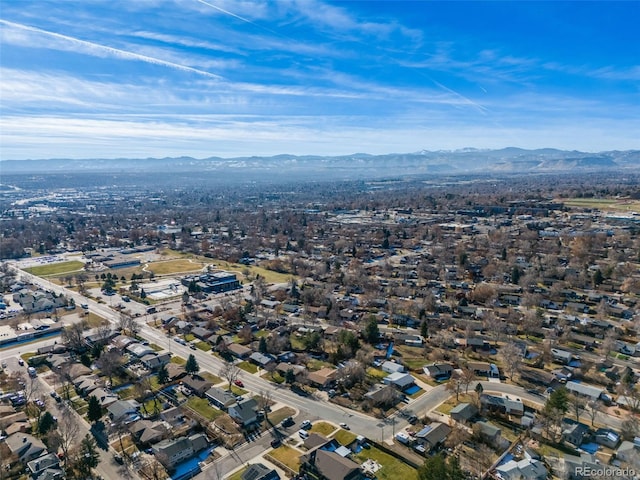 aerial view featuring a mountain view