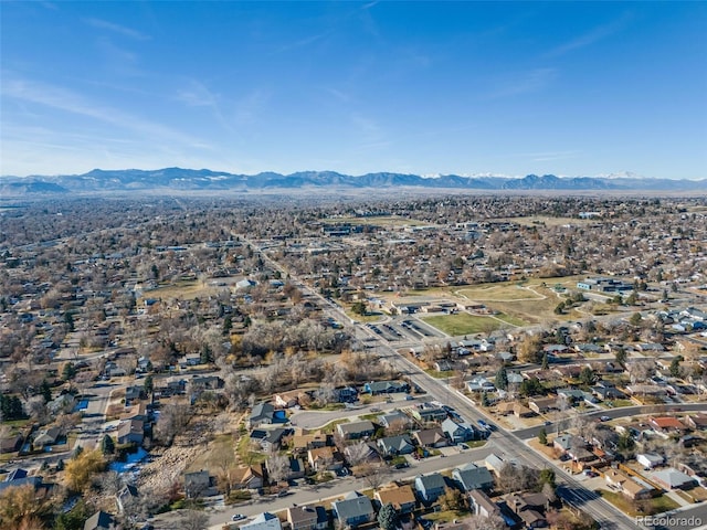 aerial view with a mountain view