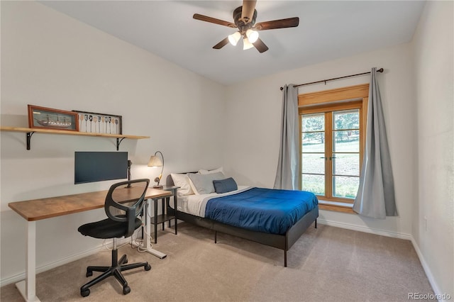 19745 Hopi Pines Grv, Peyton, CO 80831 - bedroom with an office area, carpet flooring, and ceiling fan