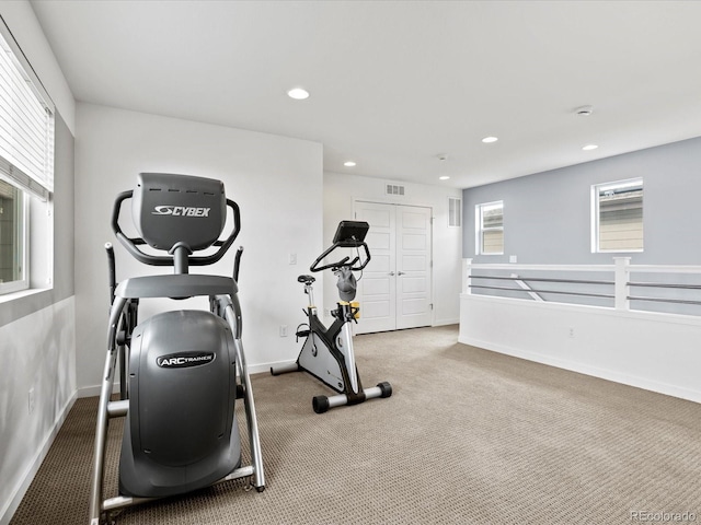 3368 Cranston Cir, Highlands Ranch, CO 80126 - workout area with recessed lighting and carpet floors