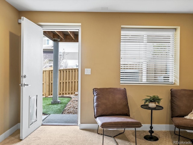3368 Cranston Cir, Highlands Ranch, CO 80126 - sitting room featuring carpet and baseboards