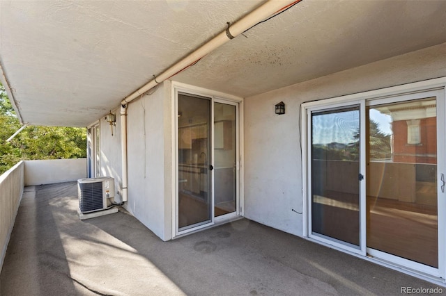 balcony with central AC unit