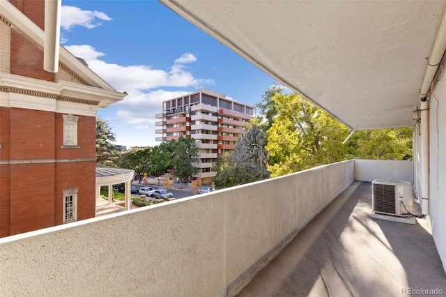 balcony featuring central AC