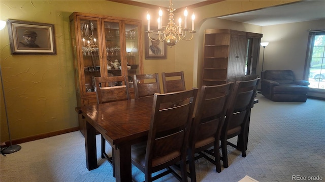 16639 E Berry Ln, Centennial, CO 80015 - dining area featuring light carpet and a chandelier