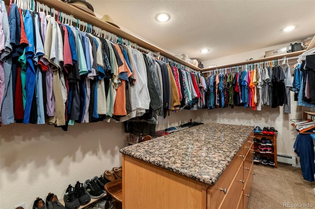 1851 E 138th Ave, Brighton, CO 80602 - walk in closet featuring light carpet and a baseboard radiator