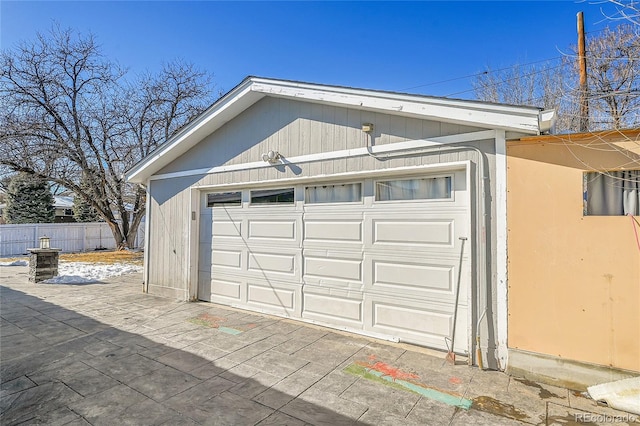 view of garage