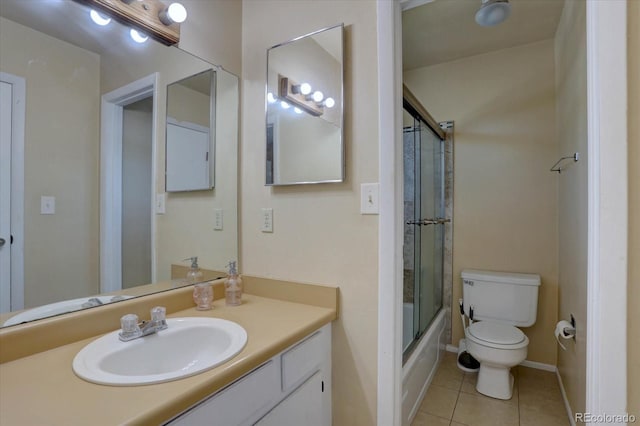 562 W Crestline Cir Unit 7D, Littleton, CO 80120 - full bath with vanity, tile patterned floors, and combined bath / shower with glass door
