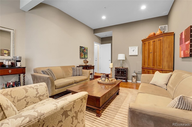 living room featuring light hardwood / wood-style floors