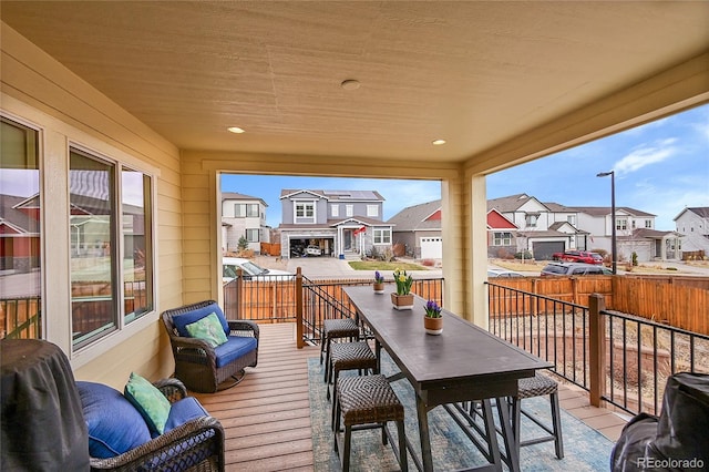 balcony with a residential view