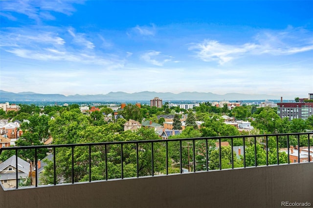 balcony with a mountain view