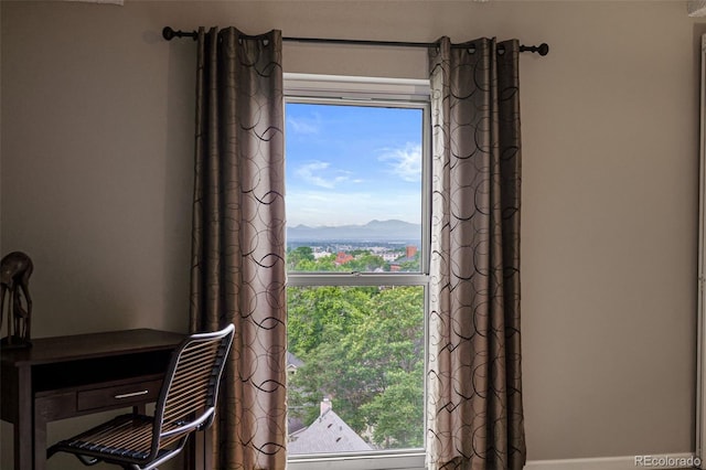 room details featuring a mountain view