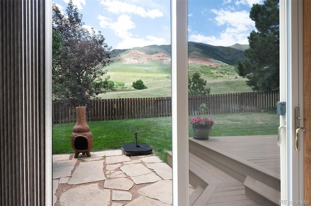 2859 Front Royal Dr, Colorado Springs, CO 80919 - entryway with a mountain view and stone floors