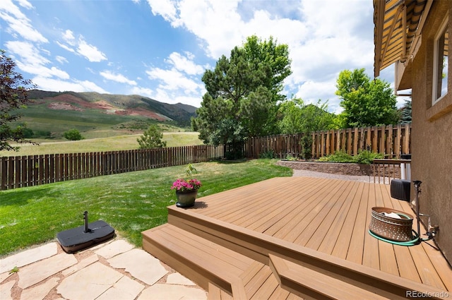 2859 Front Royal Dr, Colorado Springs, CO 80919 - deck with a fenced backyard and a mountain view