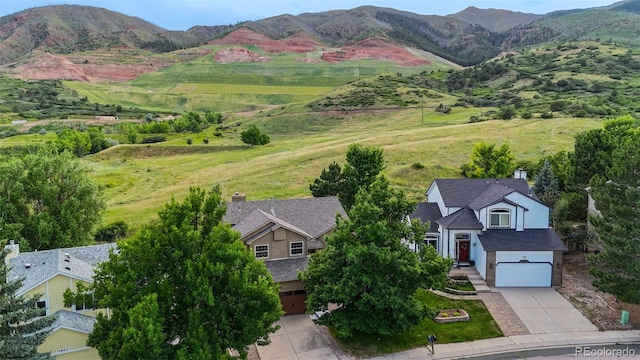 2859 Front Royal Dr, Colorado Springs, CO 80919 - view from above of property featuring a mountainous background