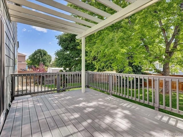 8906 Miners Dr, Highlands Ranch, CO 80126 - deck featuring a pergola
