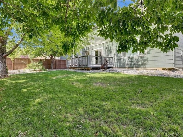 8906 Miners Dr, Highlands Ranch, CO 80126 - view of yard with a wooden deck