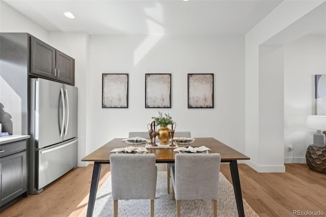 7812 W 43rd Pl, Wheat Ridge, CO 80033 - dining room with light wood-type flooring, baseboards, and recessed lighting