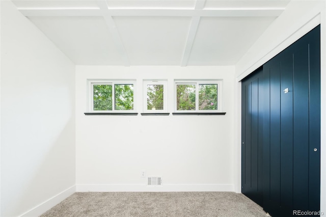 7695 Quitman St, Westminster, CO 80030 - unfurnished bedroom featuring carpet, baseboards, and beamed ceiling
