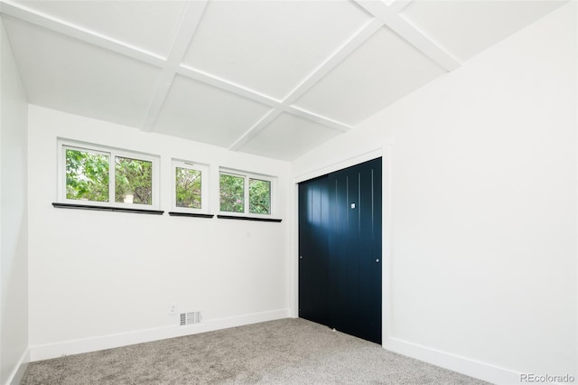 7695 Quitman St, Westminster, CO 80030 - unfurnished bedroom featuring baseboards, carpet flooring, multiple windows, and beam ceiling