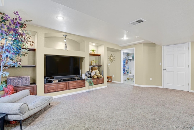 13787 Josephine Ct, Thornton, CO 80602 - carpeted living room with built in features and recessed lighting
