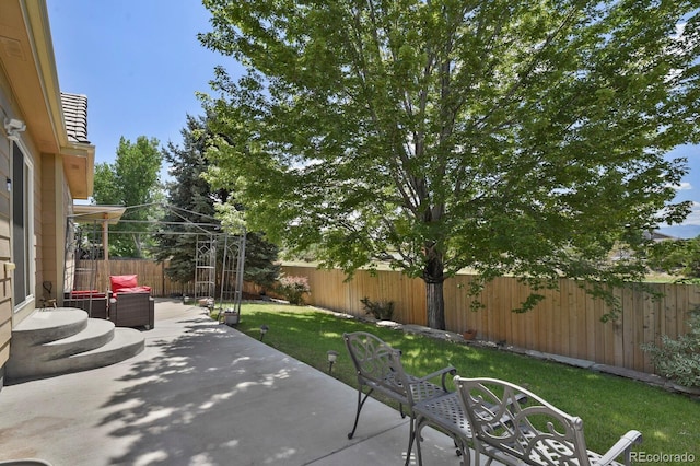 13787 Josephine Ct, Thornton, CO 80602 - fenced backyard featuring a patio