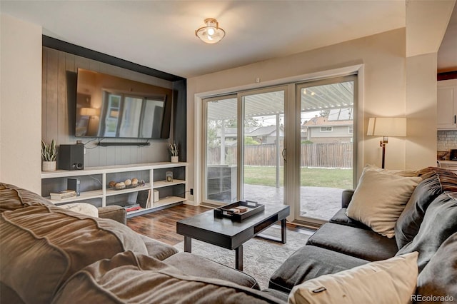 living room featuring wood-type flooring