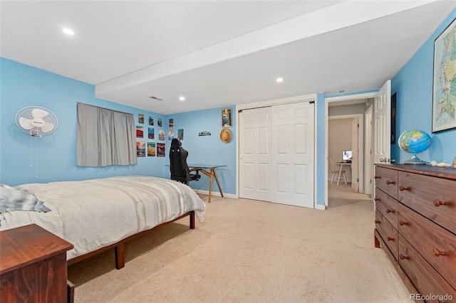 11398 Ranch Elsie Rd, Golden, CO 80403 - carpeted bedroom featuring recessed lighting and a closet