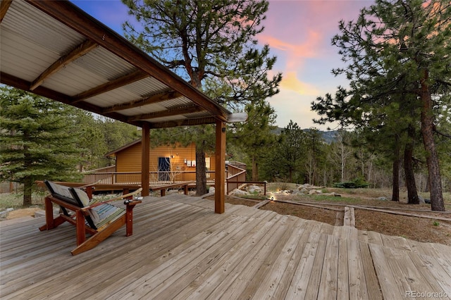 11398 Ranch Elsie Rd, Golden, CO 80403 - view of deck at dusk